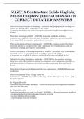 NASCLA Contractors Guide Virginia, 8th Ed Chapters 3 QUESTIONS WITH CORRECT DETAILED ANSWERS