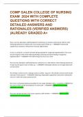 COMP GALEN COLLEGE OF NURSING EXAM  2024 WITH COMPLETE QUESTIONS WITH CORRECT DETAILED ANSWERS AND RATIONALES (VERIFIED ANSWERS) |ALREADY GRADED A+ 