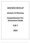 (WOCNCB) CWCN-AP Domain III Planning Comprehensive Pre - Assessment Guide Q & S 2024