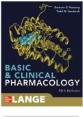 Test Bank for Basic and Clinical Pharmacology 15th Edition By Bertram G. Katzung Chapter 1-66 Complete Guide A+