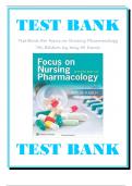 Test Bank For Focus on Nursing Pharmacology 7th Edition by Amy M. Karch Chapter 1-59 All Covered and Verified Latest Update