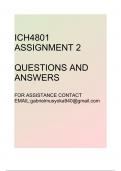 ICH4801 Assignment 2 (Questions and complete answers)