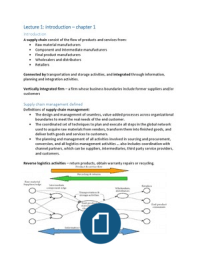 Summary supply chain management