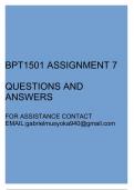 BPT1501 Assignment 07(Accurate answers) Semester 1 2024