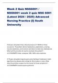 Week 2 Quiz NSG6001 / NSG6001 week 2 quiz NSG 6001 (Latest 2024 / 2025) Advanced Nursing Practice {I} South University