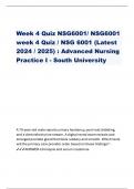 Week 4 Quiz NSG6001/ NSG6001 week 4 Quiz / NSG 6001 (Latest 2024 / 2025) : Advanced Nursing Practice I - South University