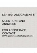 LSP1501 Assignment 5 2024(Accurate answers)