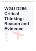 Evidence WGU D265 Critical Thinking: Reason and