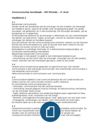 Communicatie handboek- Wil Michels - 4e druk - Samenvatting
