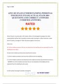 AINS 102 EXAM (UNDERSTANDING PERSONAL INSURANCE EXAM) ACTUAL EXAM 400+ QUESTIONS AND CORRECT ANSWERS (VERIFIED ANSWERS).