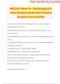 NSG3107 Week 10 - Hematological & Immunological Dysfunction Practice Questions and Answers