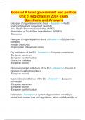 Edexcel A level government and politics Unit 3 Regionalism 2024 exam Questions and Answers