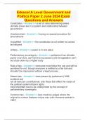 Edexcel A Level Government and Politics Paper 2 June 2024 Exam Questions and Answers