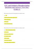 ETC and Oxidative Phosphorylation Questions and Answers | New One |  Grade A+