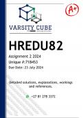 HREDU82 Assignment 2 (DETAILED ANSWERS) 2024 - DISTINCTION GUARANTEED 