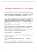 COB 300 Finance Final Questions and Answers | 2024