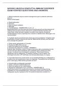 NSG6001 MUSCULOSKELETAL/IMMUNE DISORDER  EXAM VERIFIED QUESTIONS AND ANSWERS 