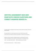 CMY3701-ASSIGNMENT 2024-2025  EXAM WITH VERIFIED QUESTIONS AND  CORRECT ANSWERS GRADED A+