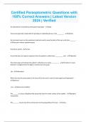 Certified Paraoptometric Questions with 100% Correct Answers  Latest Version 2024  Verified