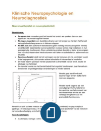 Klinische neuropsychologie: samenvatting HC les 5-8  (Kurt Beeckmans)