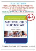 Test Bank For Davis Advantage for Maternal-Child Nursing Care, 3rd Edition, By Meredith Scannell, LATEST  |All Chapters 1-33| 2024