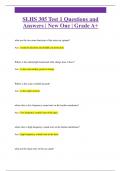 SLHS 305 Test 1 Questions and  Answers | New One | Grade A+