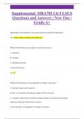 Supplemental: MBA705 Ch 9 LSUS Questions and Answers | New One |  Grade A+