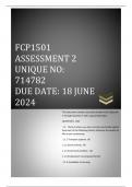 FCP1501 ASSESSMENT 2 DUE 18 JUNE 2024. FOR ASSISTANCE WHATSAPP 0.7.2.5.3.5,1,7,6,4.This document contains accurate answers from Question 1 through Question 5 with a guaranteed pass.  QUESTION 1  [20]    1.1.  Think of where you live currently and briefly 