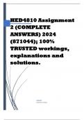 HED4810 Assignment 2 (COMPLETE ANSWERS) 2024 (871044); 100% TRUSTED workings, explanations and solutions