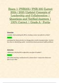 Exam 1: PNR205 / PNR 205 (Latest 2024 / 2025 Update) Concepts of Leadership and Collaboration | Questions and Verified Answers | 100% Correct | Grade A - Fortis