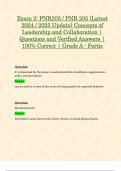 Exam 2: PNR205 / PNR 205 (Latest 2024 / 2025 Update) Concepts of Leadership and Collaboration | Questions and Verified Answers | 100% Correct | Grade A - Fortis