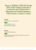 Exam 2: PNR205 / PNR 205 (Latest 2024 / 2025 Update) Concepts of Leadership and Collaboration | Questions and Verified Answers | 100% Correct | Grade A - Fortis
