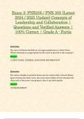 Exam 2: PNR205 / PNR 205 (Latest 2024 / 2025 Update) Concepts of Leadership and Collaboration | Questions and Verified Answers | 100% Correct | Grade A - Fortis