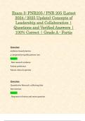 Exam 3: PNR205 / PNR 205 (Latest 2024 / 2025 Update) Concepts of Leadership and Collaboration | Questions and Verified Answers | 100% Correct | Grade A - Fortis