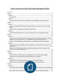 Sales and Product Management article summaries 2015