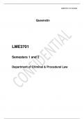   LME3701  Semesters 1 and 2  Department of Criminal & Procedural Law