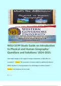 WGU D199 Study Guide on Introduction to Physical and Human Geography/ Questions and Solutions/ 2024-2025. 