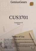 CUS3701 Assignment 2 2024