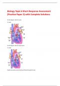 Biology Topic 6 Short Response Assessment  (Practice Paper 2) with Complete Solutions