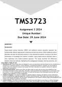 TMS3723 Assignment 3 (ANSWERS) 2024 - DISTINCTION GUARANTEED