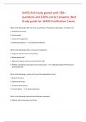 IAHSS (full study guide) with 280+  questions and 100% correct answers (Best  Study guide for IAHSS Certification Exam)