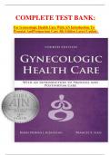 COMPLETE TEST BANK:   For Gynecologic Health Care With AN Introduction To Prenatal And Postpartum Care 4th Edition Latest Update: 