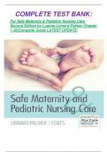 COMPLETE TEST BANK: For Safe Maternity & Pediatric Nursing Care Second Edition by Luanne Linnard-Palmer Chapter 1-38|Complete Guide LATEST UPDATE: