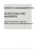 EDS3701 Assignment 03 2024(Accurate answers)