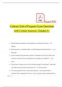 Culinary End of Program Exam Questions with Correct Answers | Graded A+