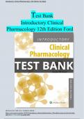 Test Bank Introductory Clinical Pharmacology 12th Edition Ford