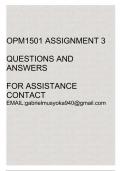 OPM1501 Assignment 03 _2024(Accurate answers)