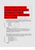 SOLUTIONS MANUAL ANDTest Bank for Roach's Introductory Clinical Pharmacology, 10th Edition Susan M.Ford