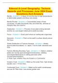 Edexcel A-Level Geography: Tectonic Hazards and Processes June 2024 Exam Questions And Answers