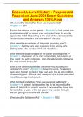Edexcel A-Level History - Paupers and Pauperism June 2024 Exam Questions and Answers 100% Pass